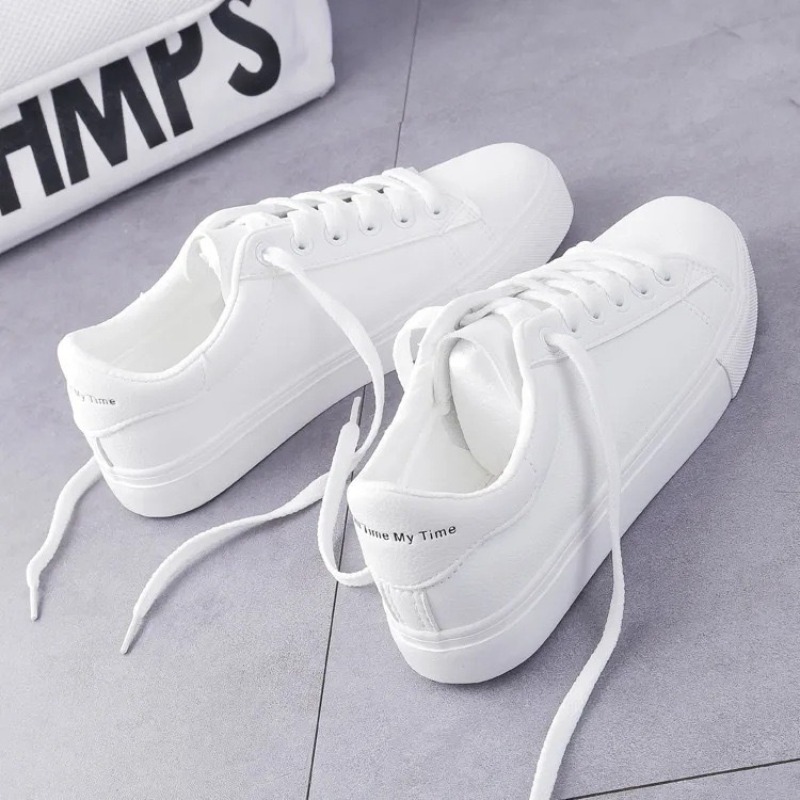 Sneakers Er - Sepatu kets kulit Pu untuk wanita,